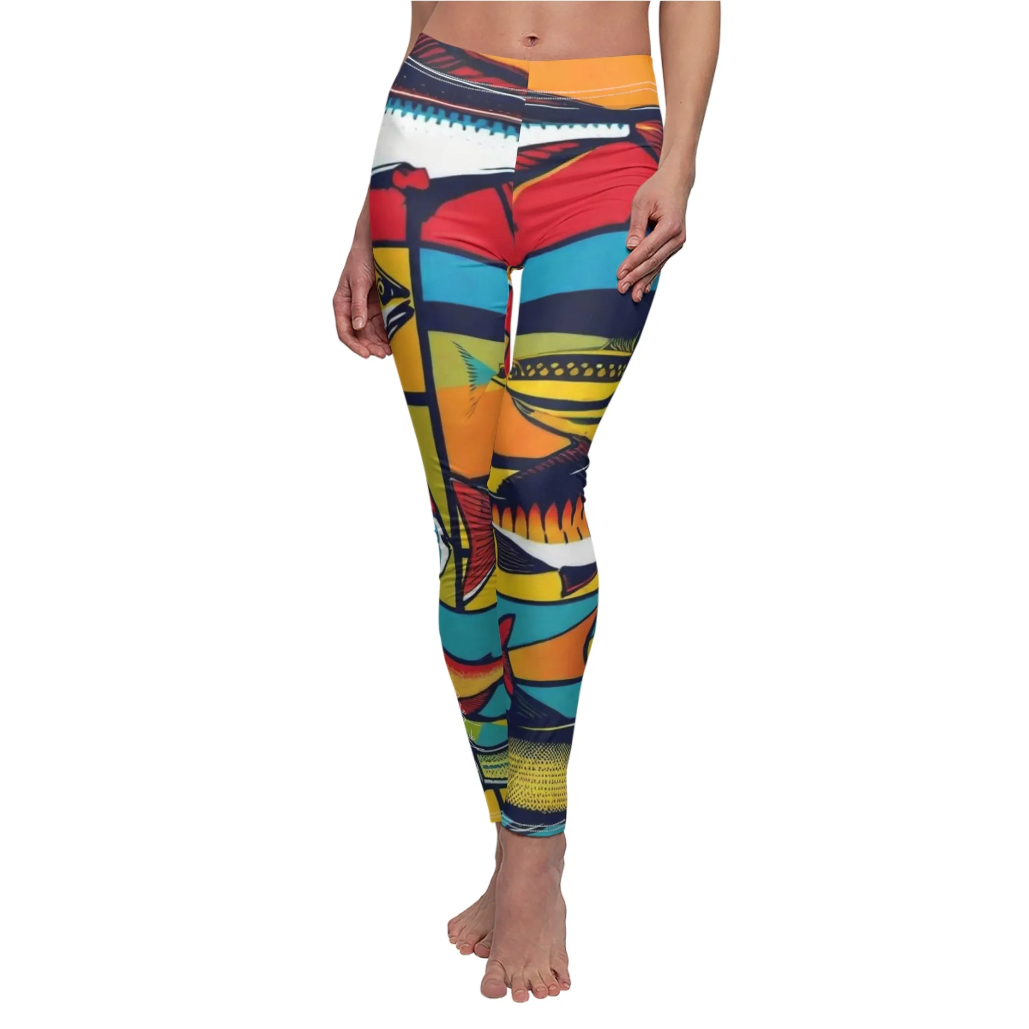 Americana Fish Print Casual Leggings