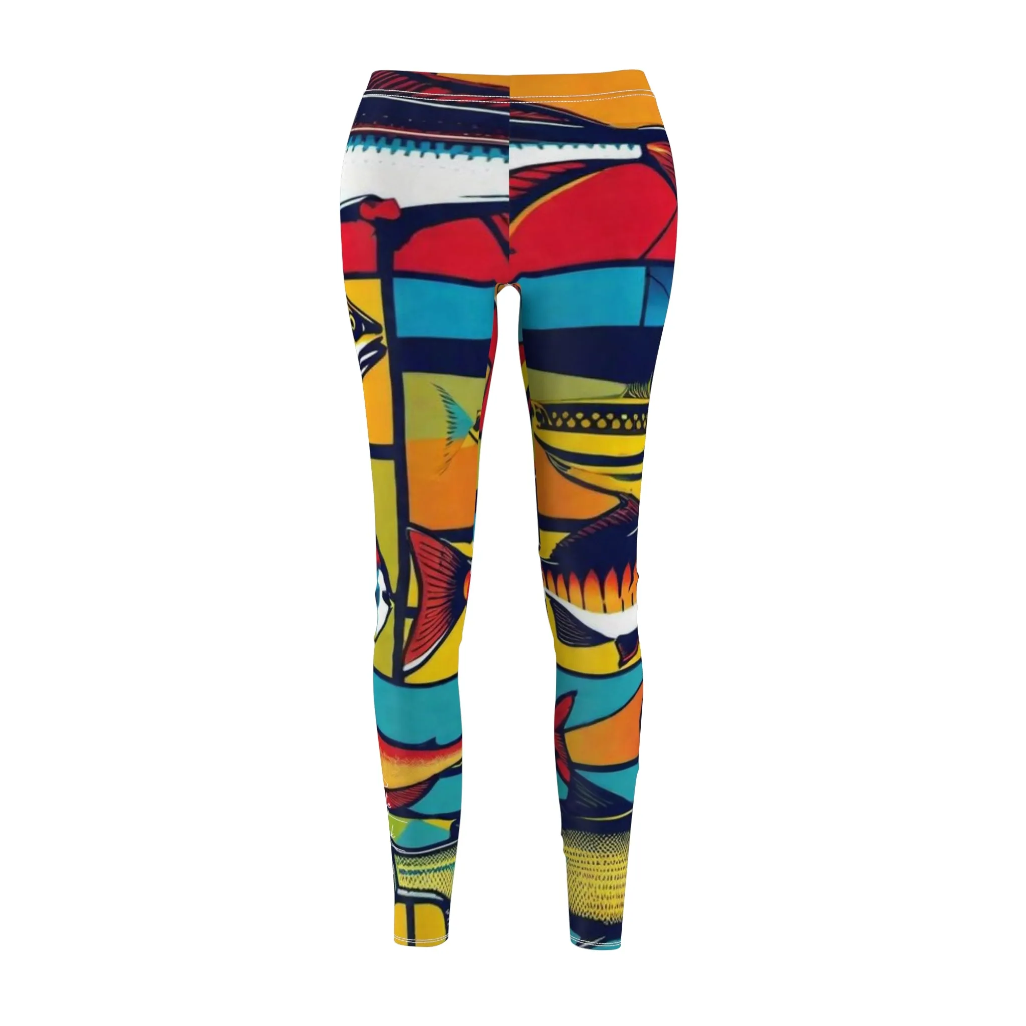 Americana Fish Print Casual Leggings