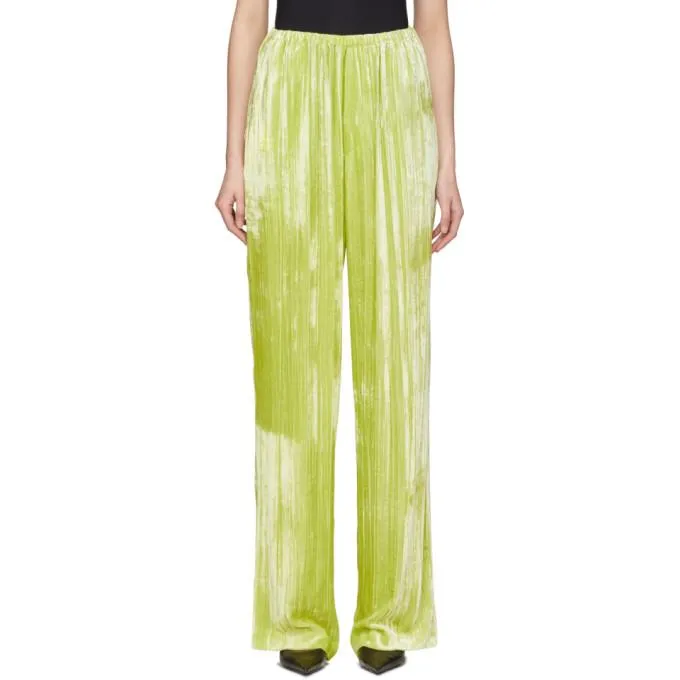 Balenciaga Yellow Velvet Pyjama Suit Trousers