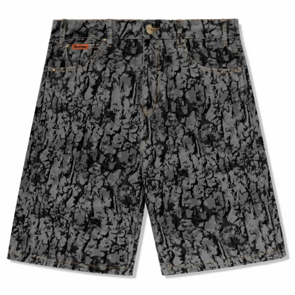 Bark Camo Black Denim Shorts Butter Goods