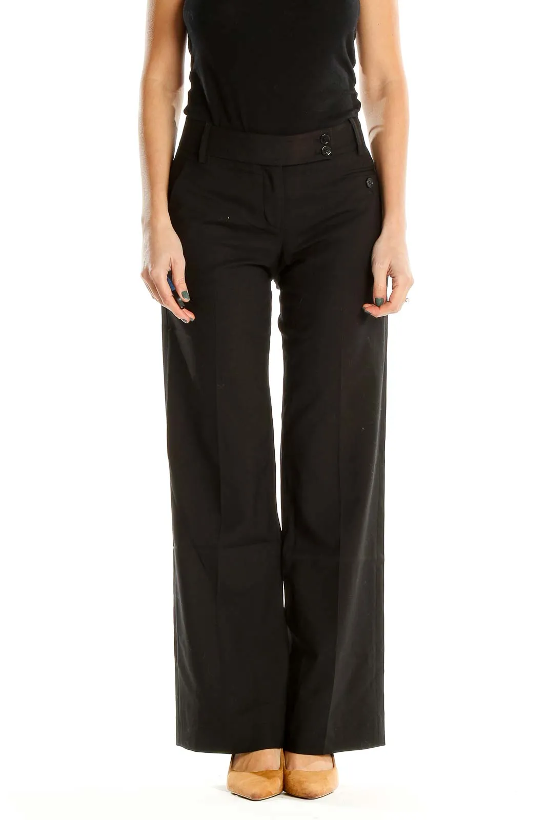 Black Classic Wide Leg Trousers