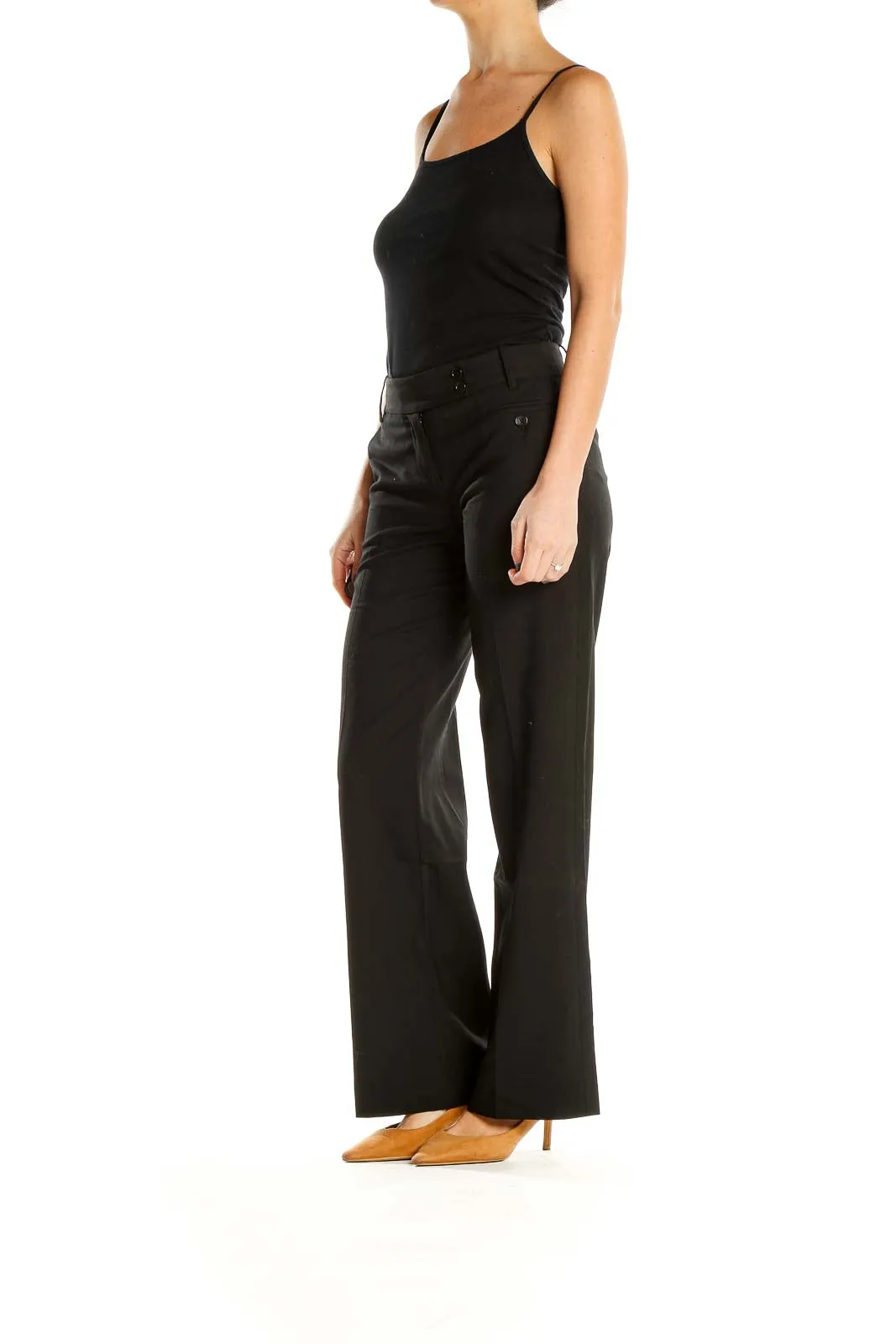 Black Classic Wide Leg Trousers