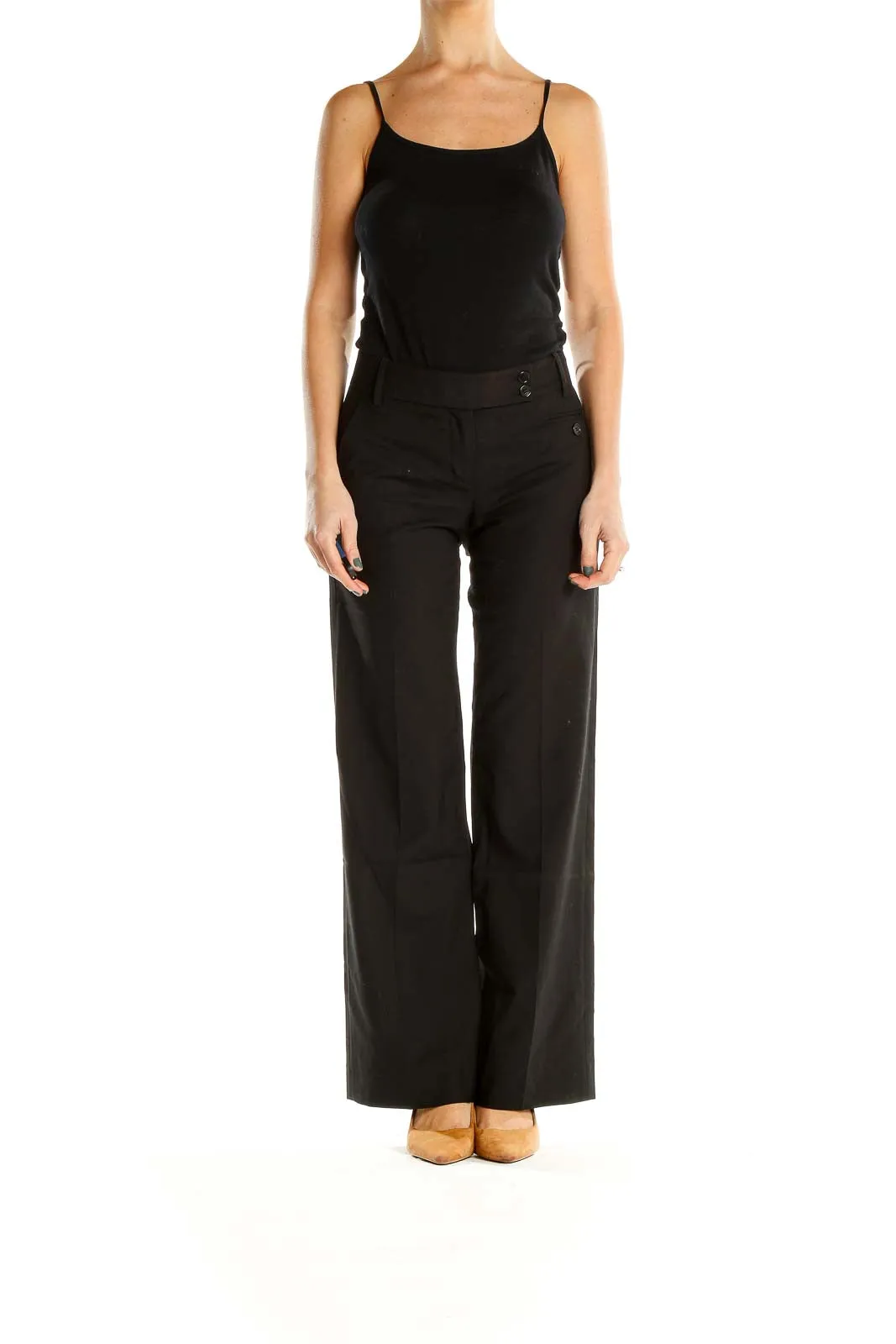 Black Classic Wide Leg Trousers