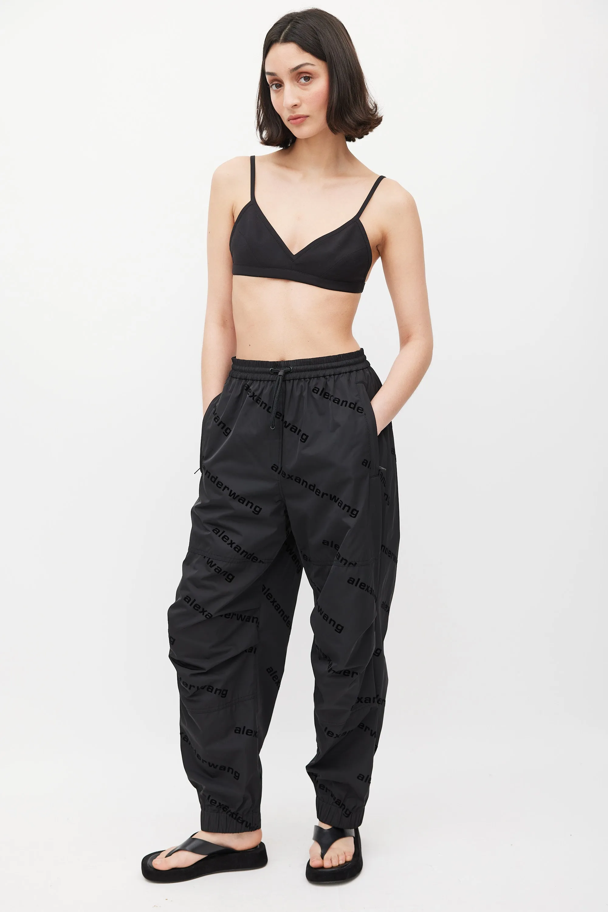 Black Logo Shell Track Pants