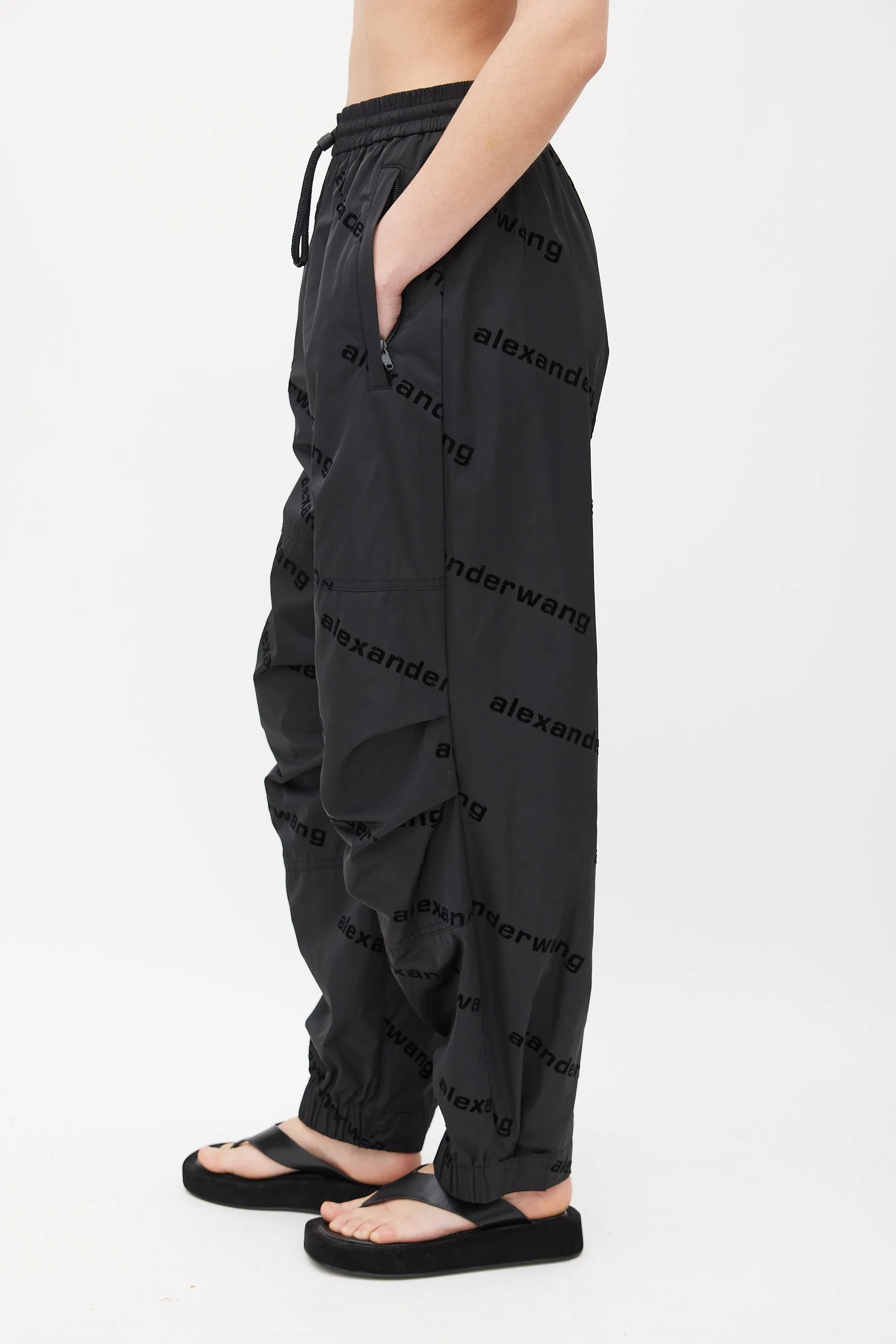 Black Logo Shell Track Pants