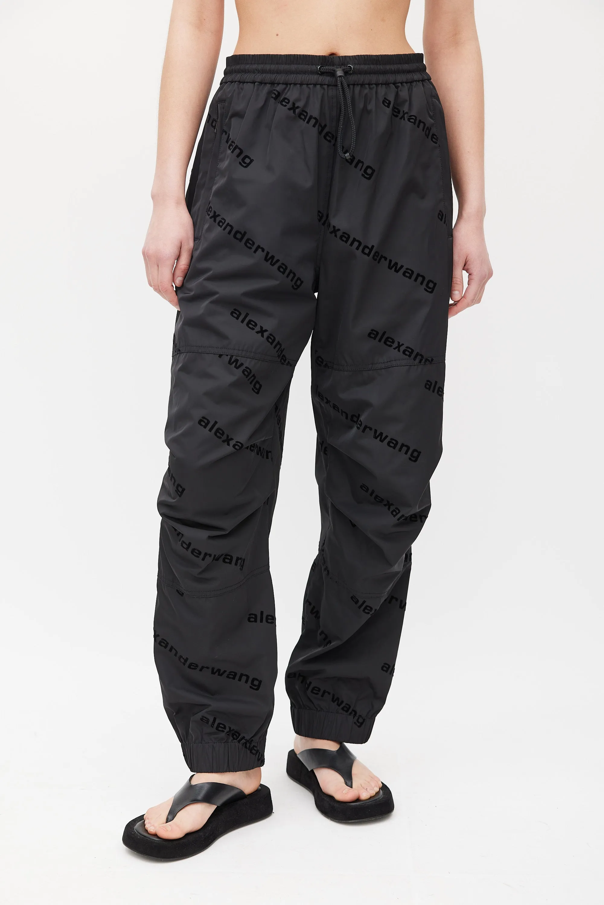 Black Logo Shell Track Pants
