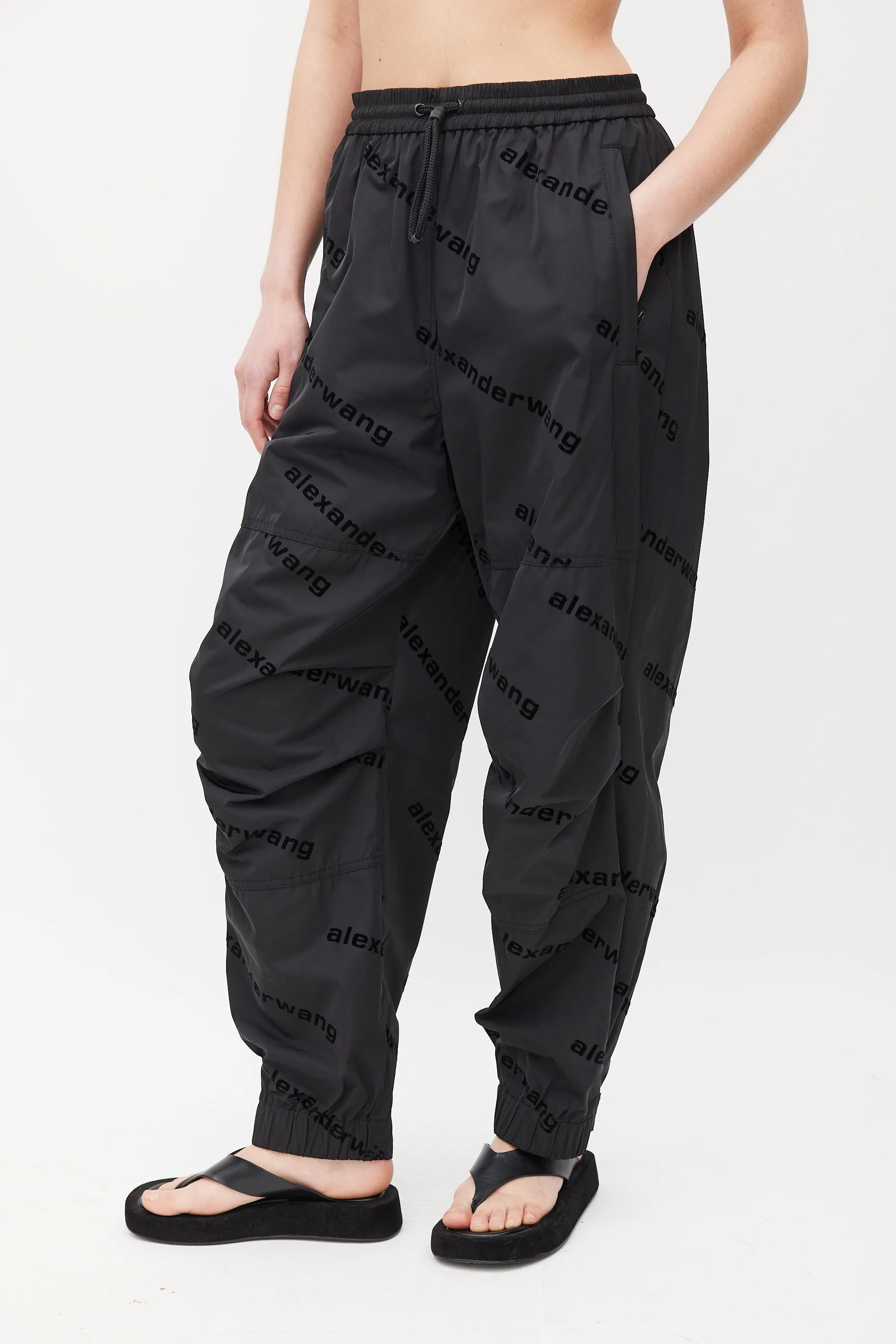 Black Logo Shell Track Pants