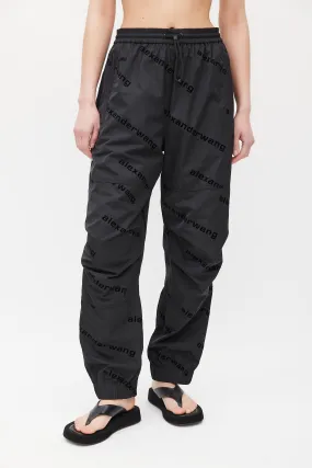Black Logo Shell Track Pants