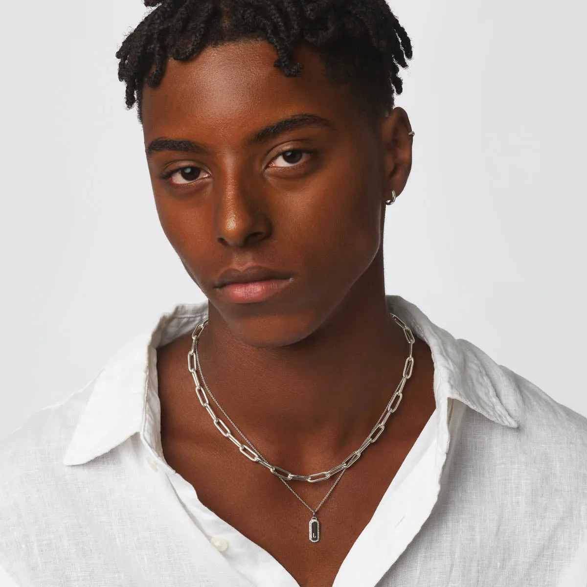 Boyfriend Paperclip Chain Necklace in Silver