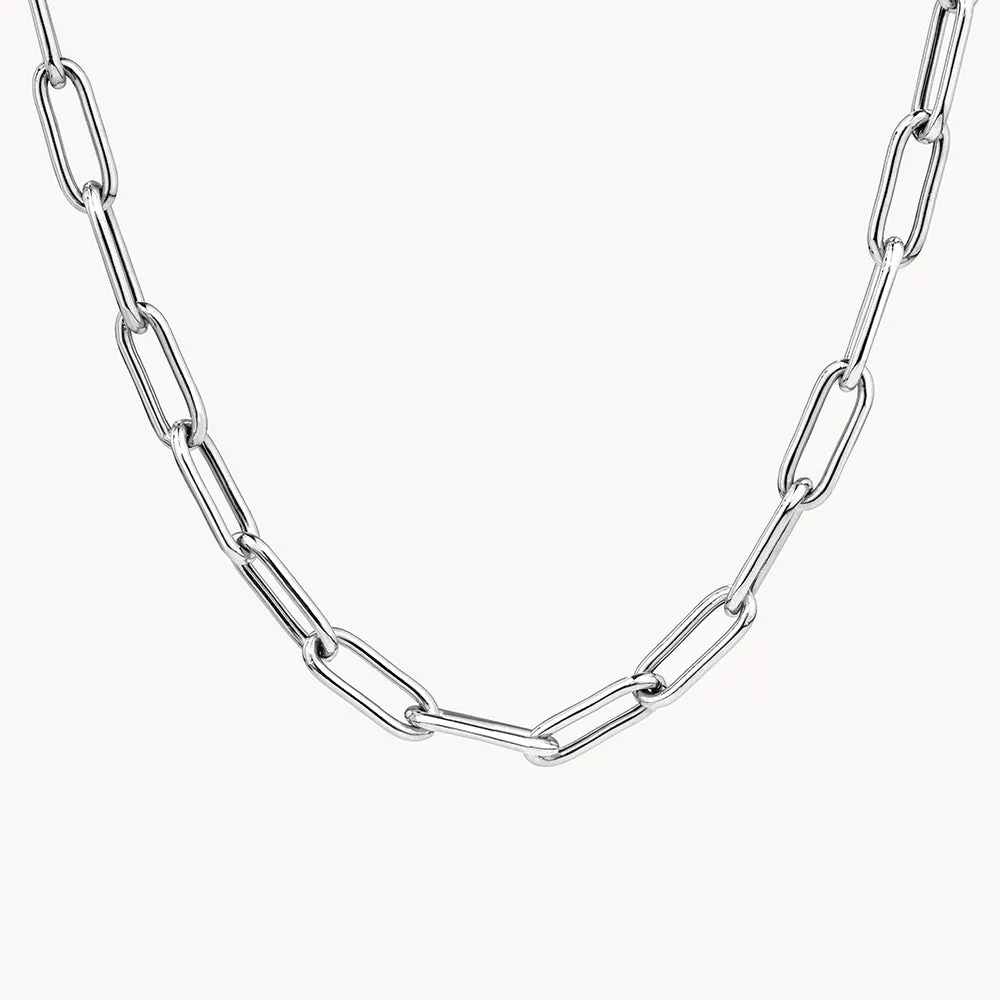Boyfriend Paperclip Chain Necklace in Silver