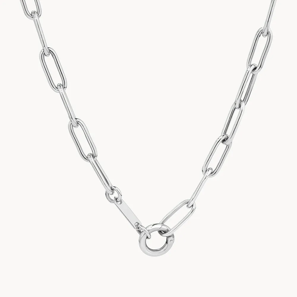 Boyfriend Paperclip Chain Necklace in Silver