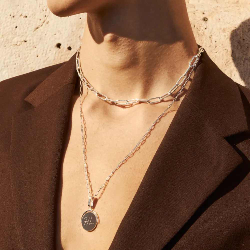 Boyfriend Paperclip Chain Necklace in Silver