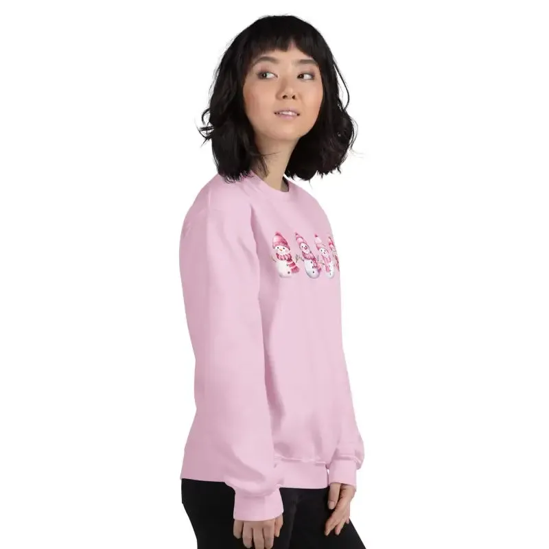 Chill Vibes Only in Our Pink Snowman Sweatshirt for Christmas