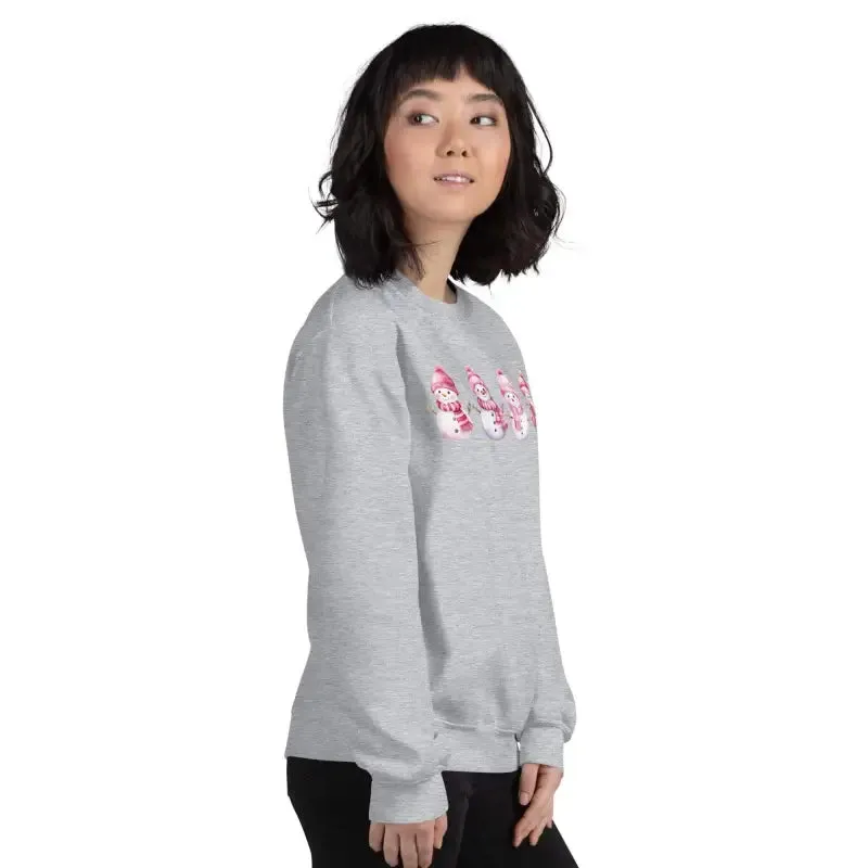 Chill Vibes Only in Our Pink Snowman Sweatshirt for Christmas