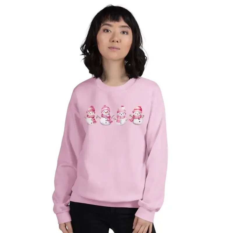 Chill Vibes Only in Our Pink Snowman Sweatshirt for Christmas