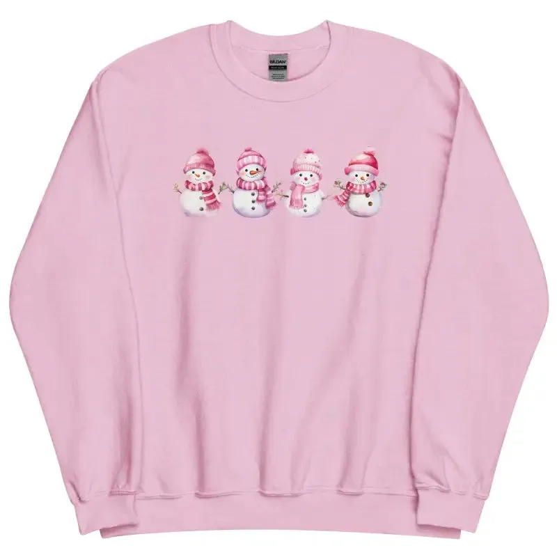 Chill Vibes Only in Our Pink Snowman Sweatshirt for Christmas