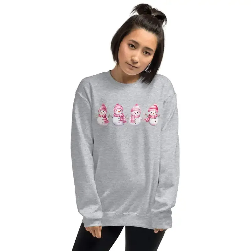 Chill Vibes Only in Our Pink Snowman Sweatshirt for Christmas
