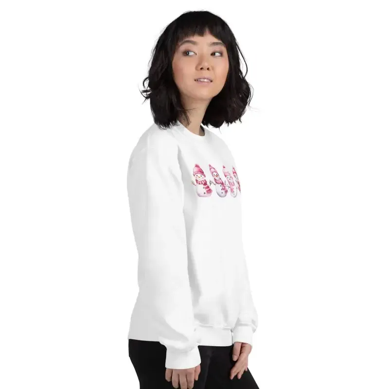 Chill Vibes Only in Our Pink Snowman Sweatshirt for Christmas