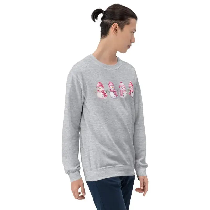 Chill Vibes Only in Our Pink Snowman Sweatshirt for Christmas