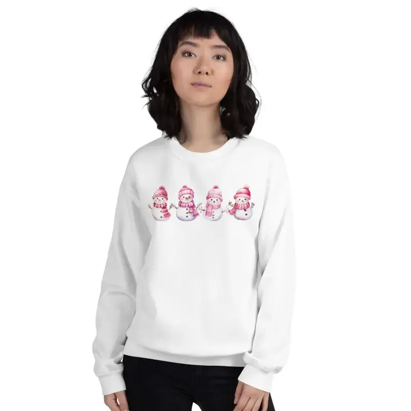 Chill Vibes Only in Our Pink Snowman Sweatshirt for Christmas