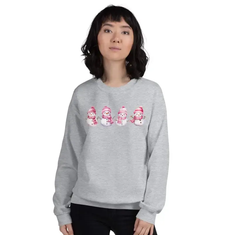 Chill Vibes Only in Our Pink Snowman Sweatshirt for Christmas