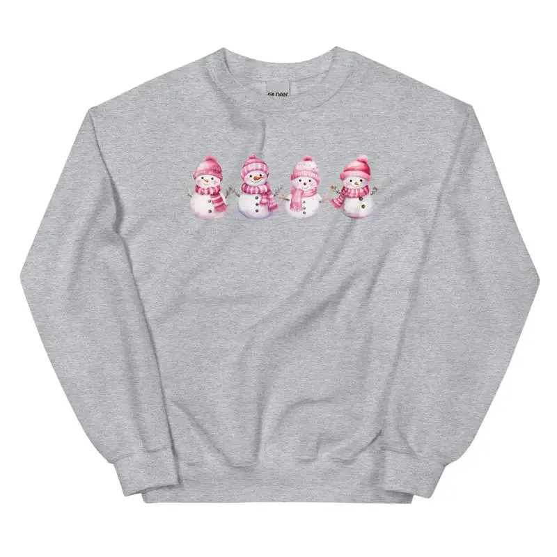 Chill Vibes Only in Our Pink Snowman Sweatshirt for Christmas