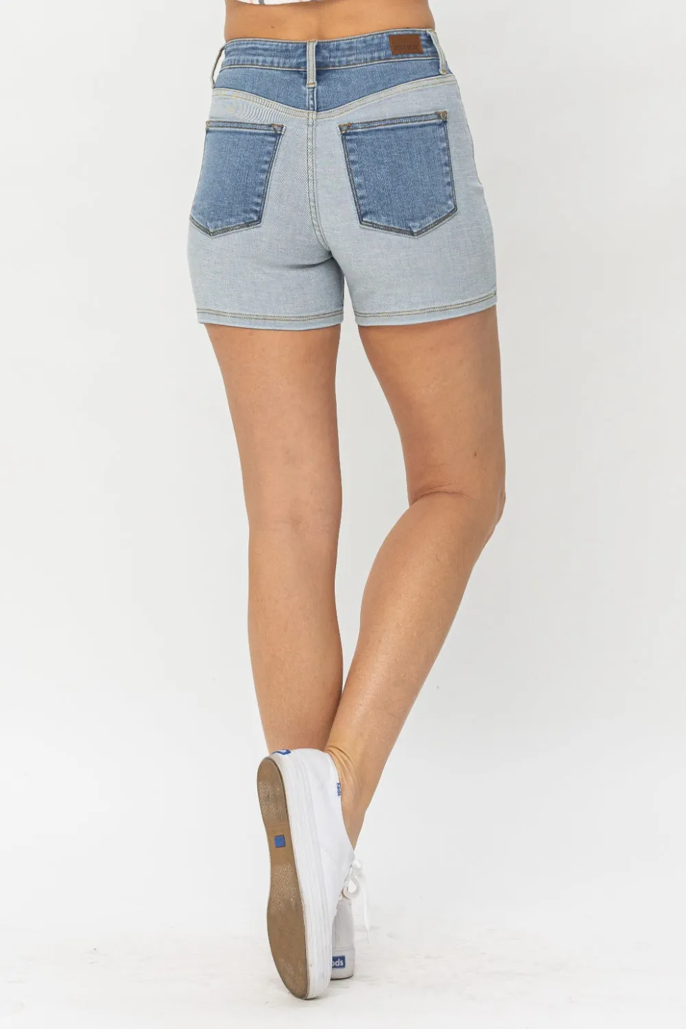 Color Block Denim Shorts by Judy Blue