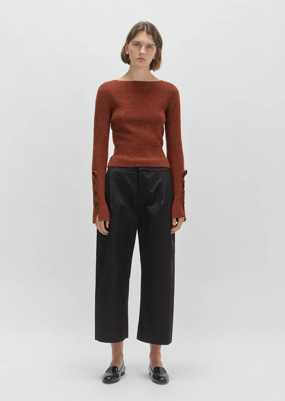 Cotton Wide-Leg Trouser