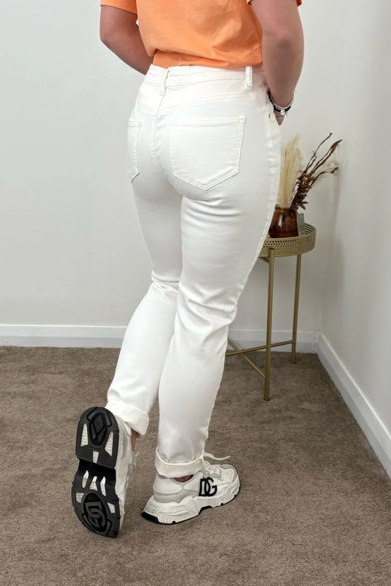 Ex M&Co Boyfriend Jeans Denim White