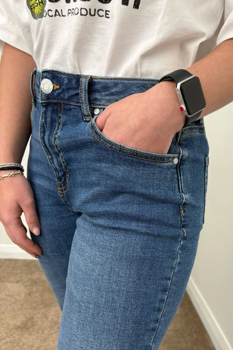 Ex M&Co Boyfriend Petite Jeans Denim Blue