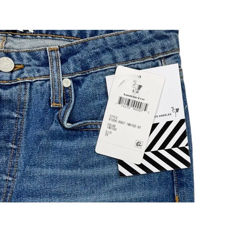 Free People x Sandrine Rose Distressed Straight Jeans Indigo Size 29