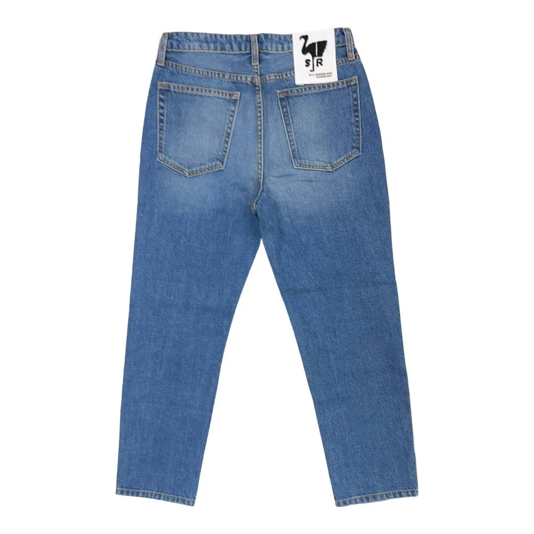 Free People x Sandrine Rose Distressed Straight Jeans Indigo Size 29