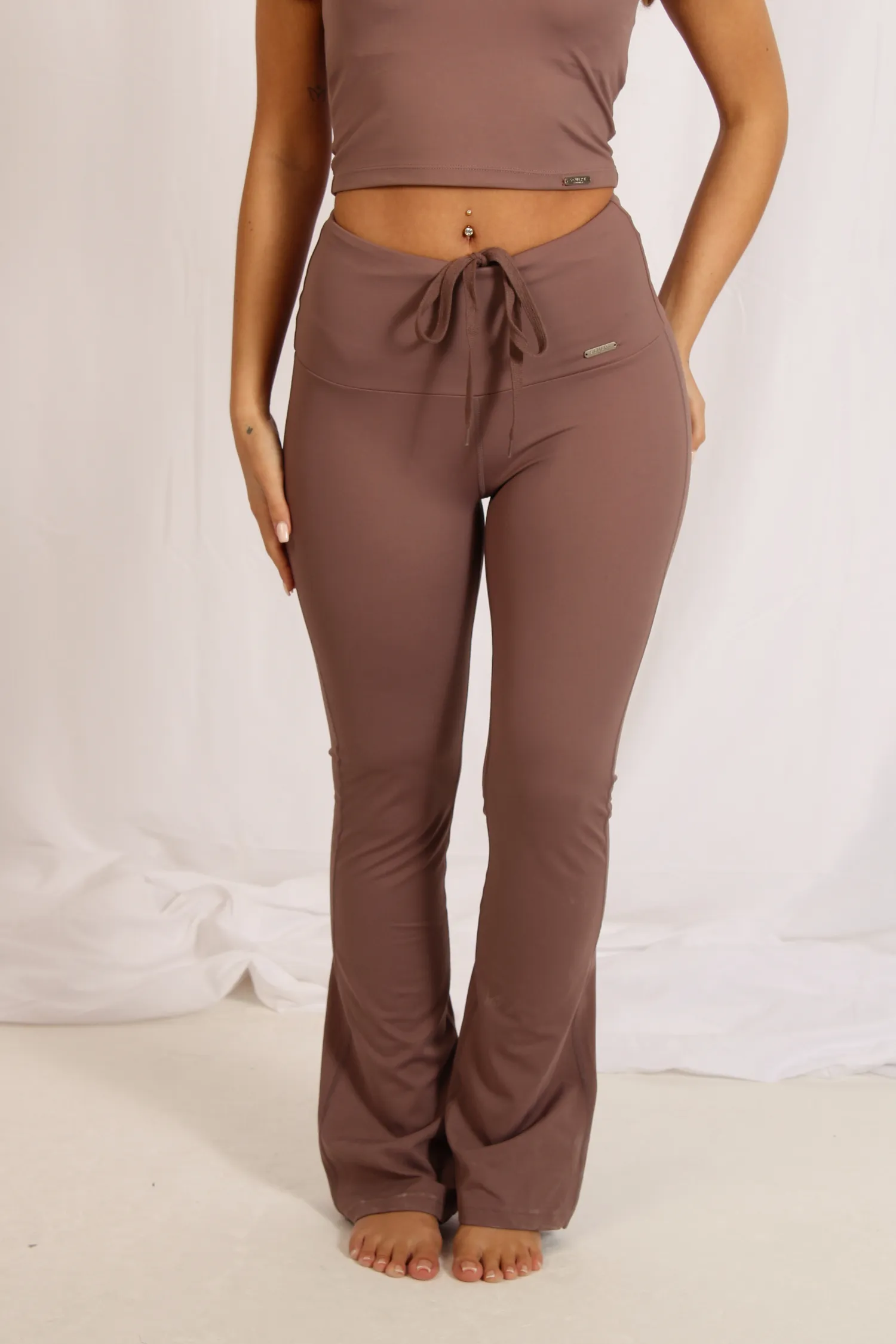 High Waisted Flares Mocha