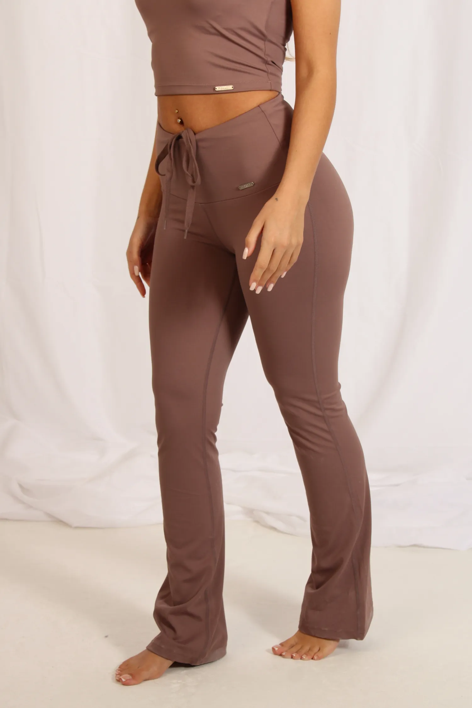 High Waisted Flares Mocha