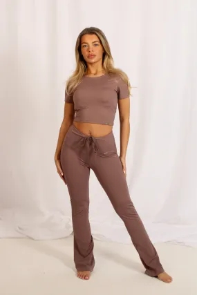 High Waisted Flares Mocha