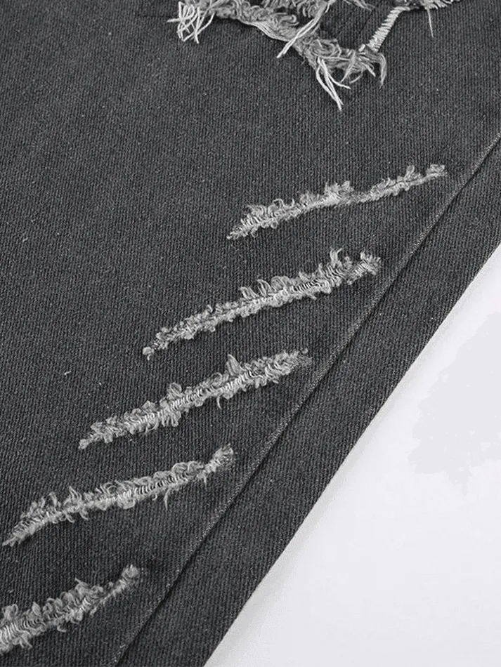 Jean boyfriend déchiré Vintage Star Patch