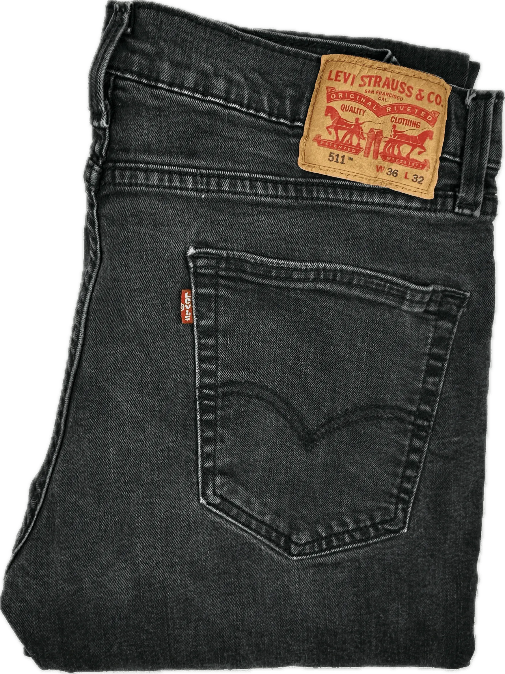 Levis Slim Straight 511 Men's Black Jeans - Size 36/30