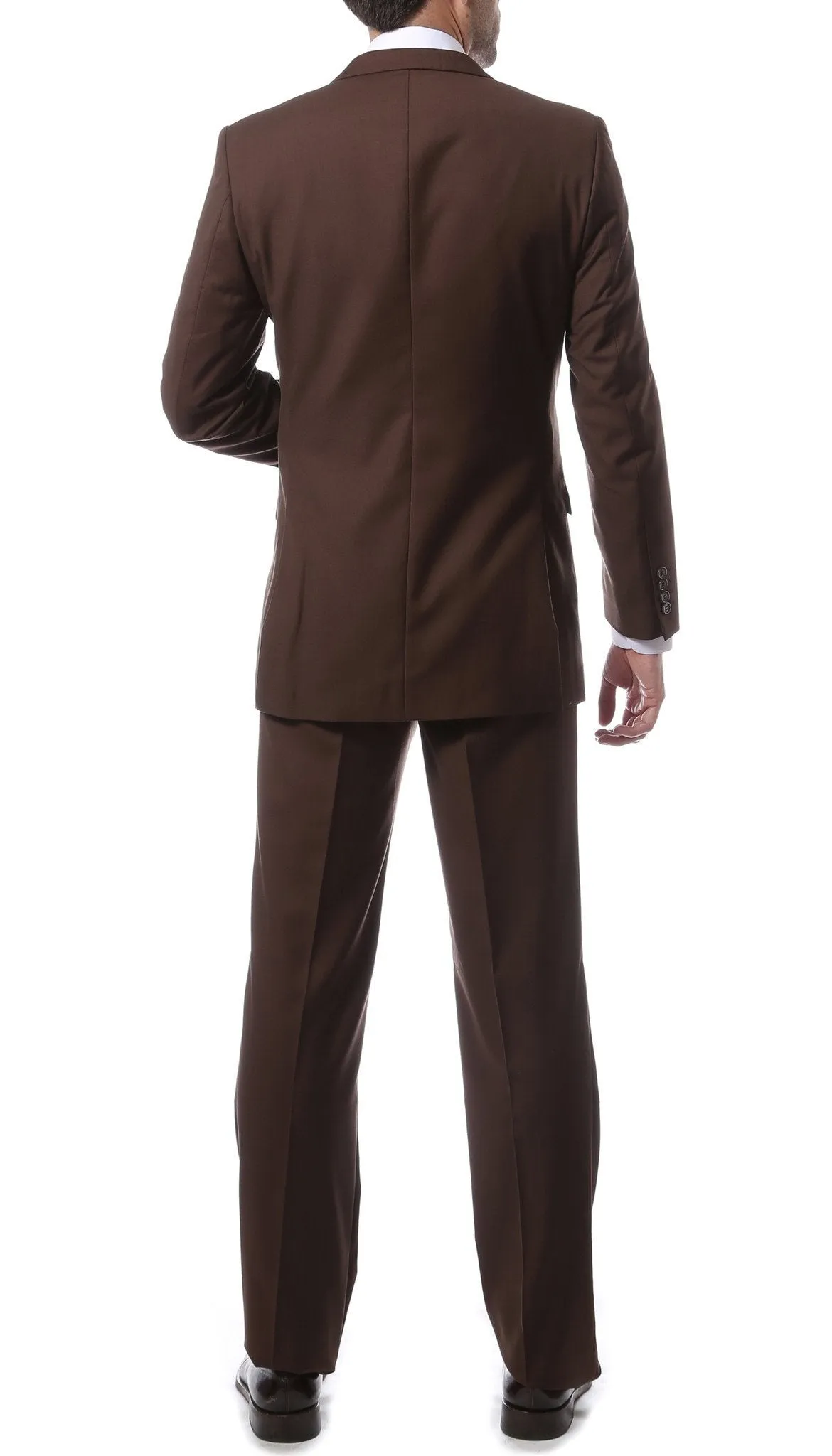 Mens 2 Button Brown Regular Fit Suit