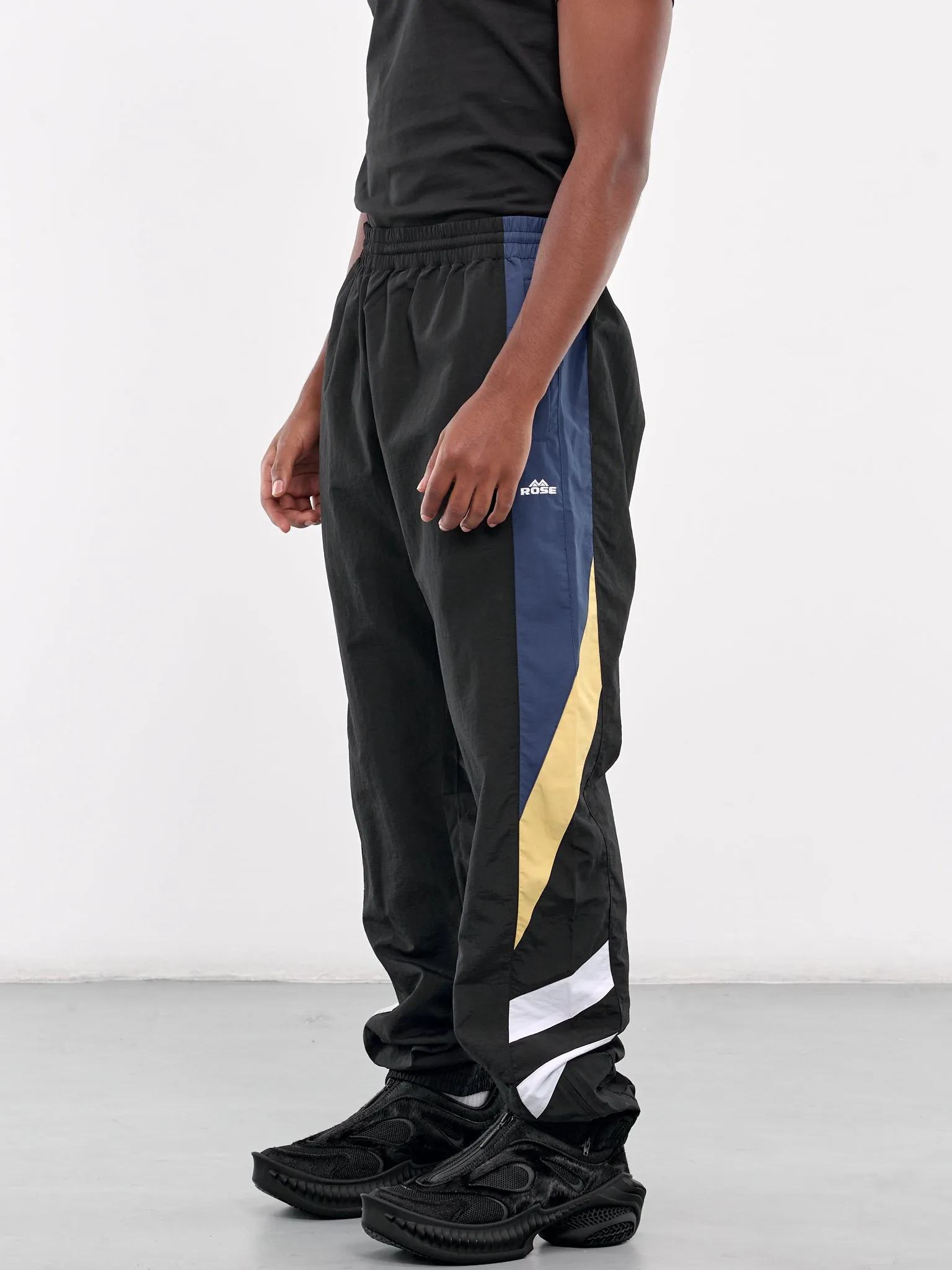 Paneled Track Pants (154WP01011-BLACK-YELLOW)