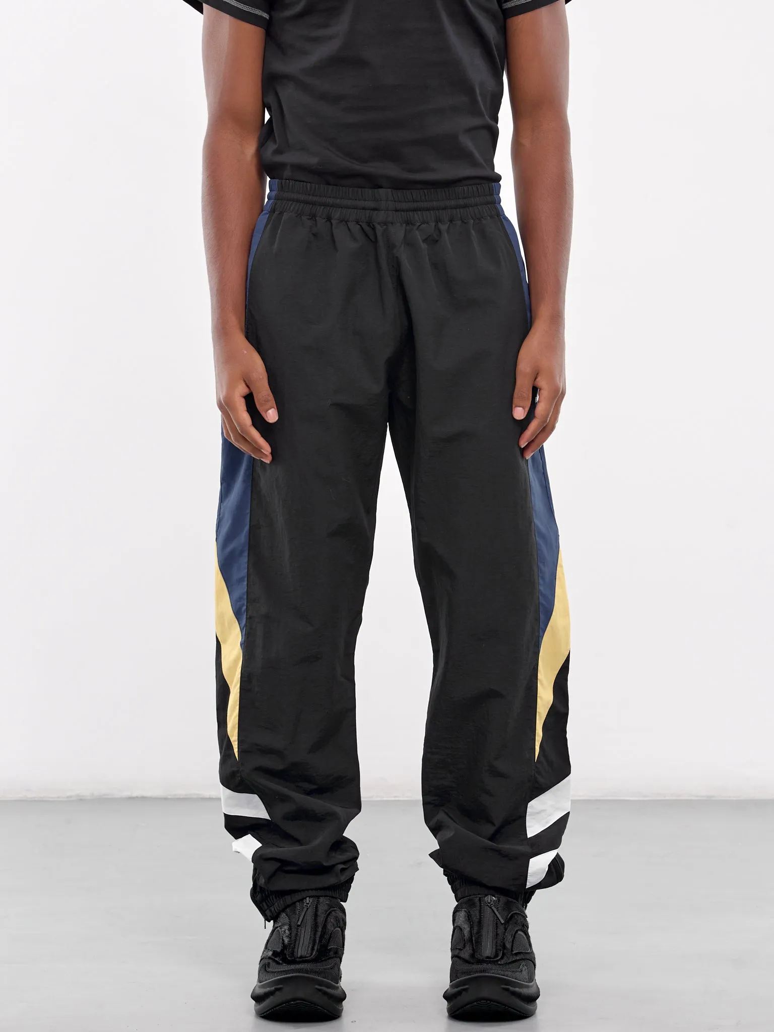 Paneled Track Pants (154WP01011-BLACK-YELLOW)