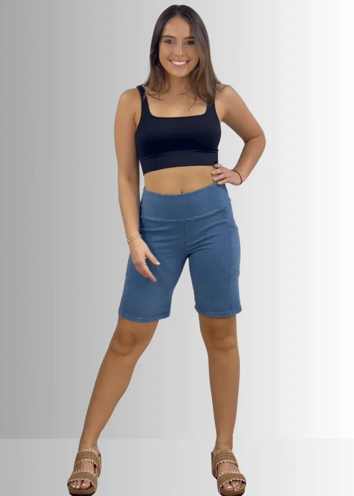 Perfect Fit Hybrid Cotton Shorts Light Denim