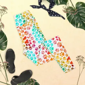 Prismatic Pawprints Yoga Leggings