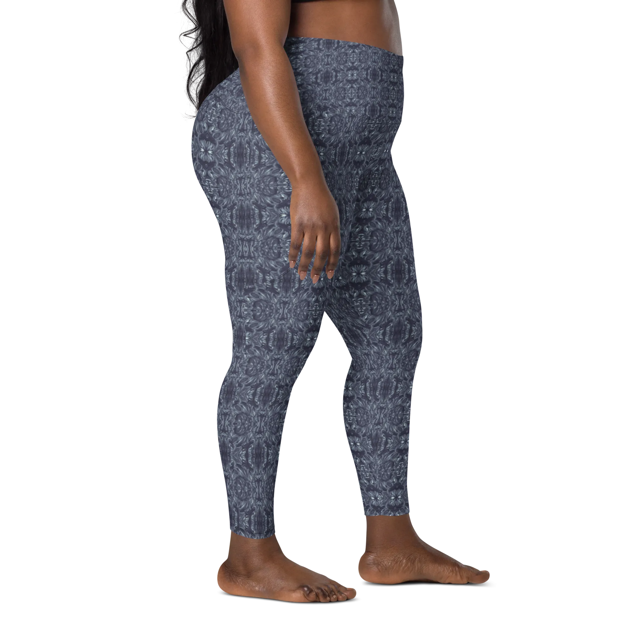 Recursia Bohemian Dream Leggings With Pockets In Blue