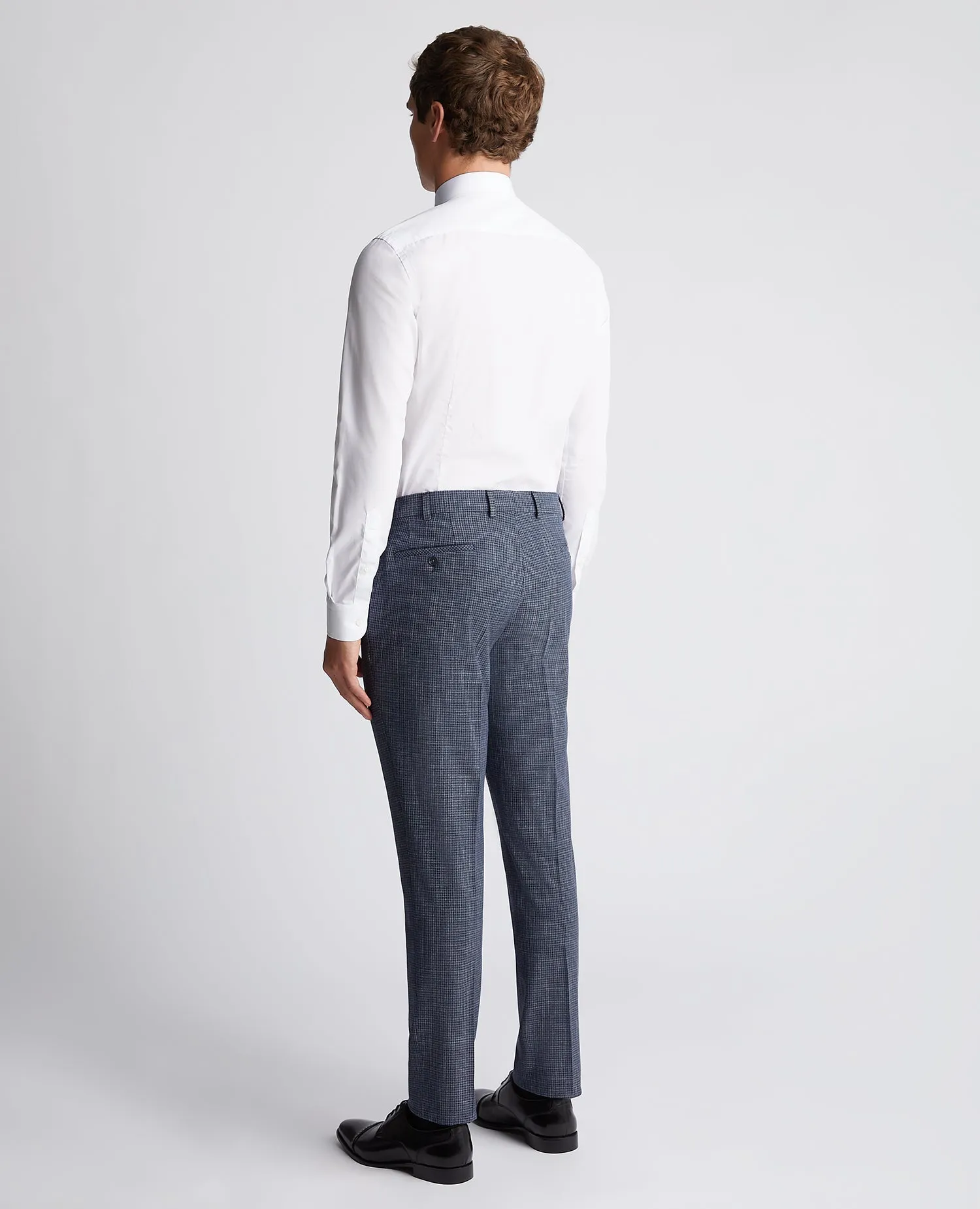 Slim Leg Checked   Stretch Formal Trousers