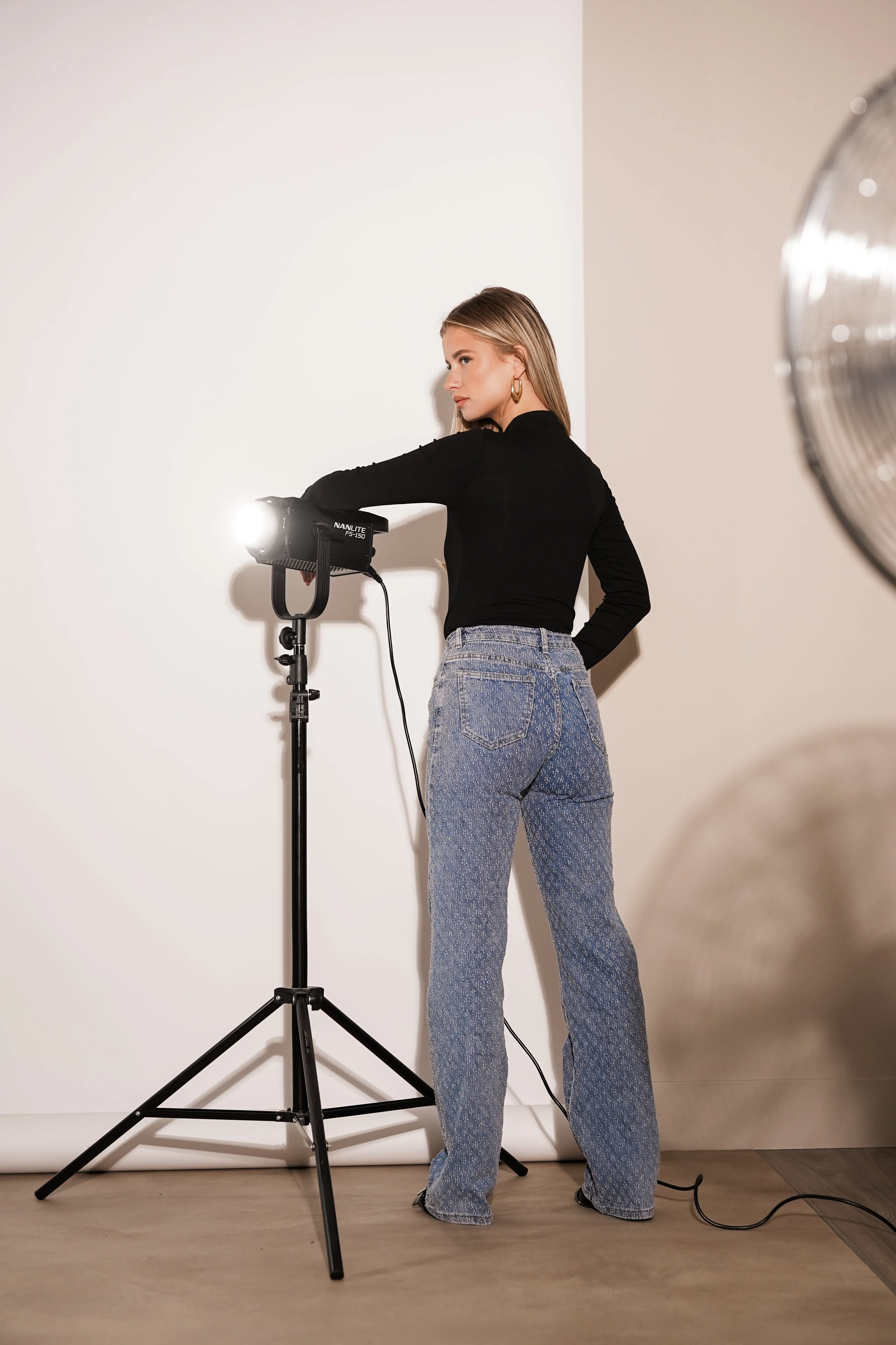 Straight leg jeans met print blauw - Ayla
