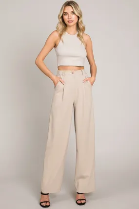 Twill Wide Leg Trousers