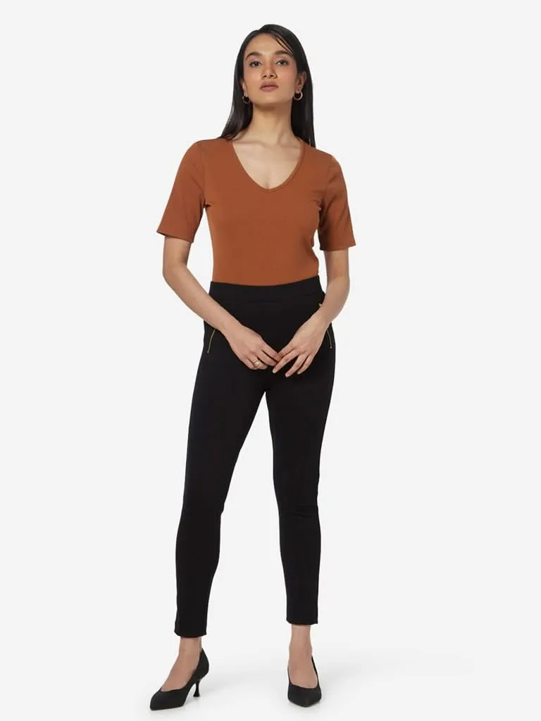 Wardrobe Tan Nexa Ribbed Top