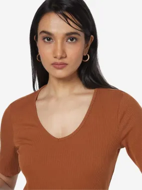 Wardrobe Tan Nexa Ribbed Top