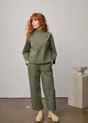 Wide Leg Long Trousers Salvia