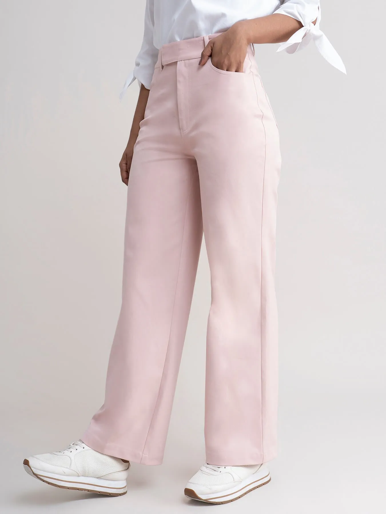Wide Leg Trousers - Pink